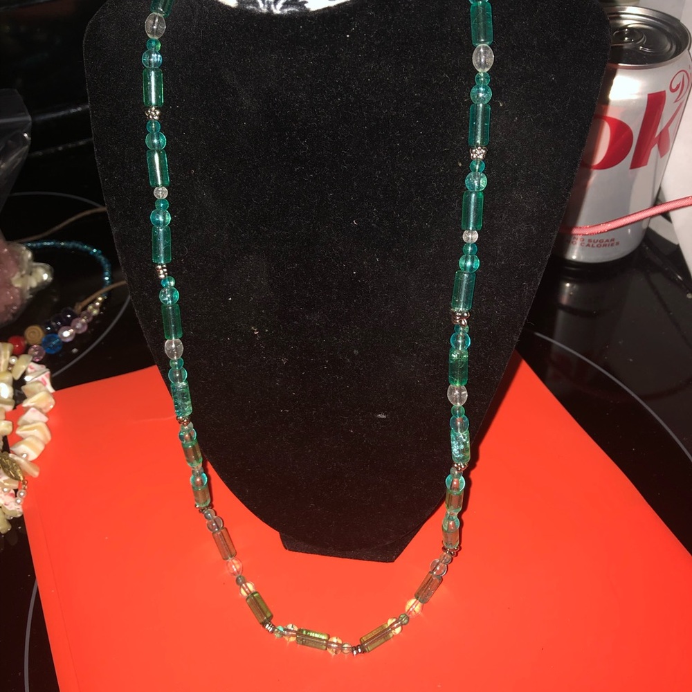 Crackle Glass Necklace Made By Me - 462 $30 or $25 w/offer